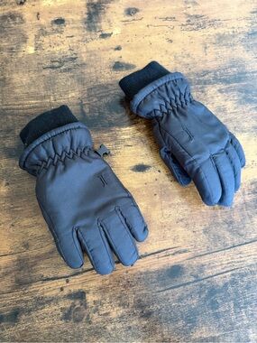Kid’s 3” 3M Thinsulate Black Insulated Winter Gloves with Knit Cuff